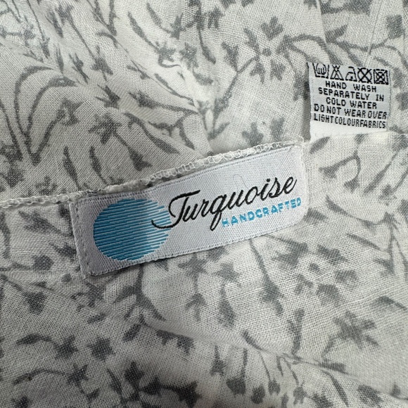 Turquoise Handcrafted Cotton Scarf / Shawl - Size 74" x 39" - NEW In Bag. - Picture 4 of 13